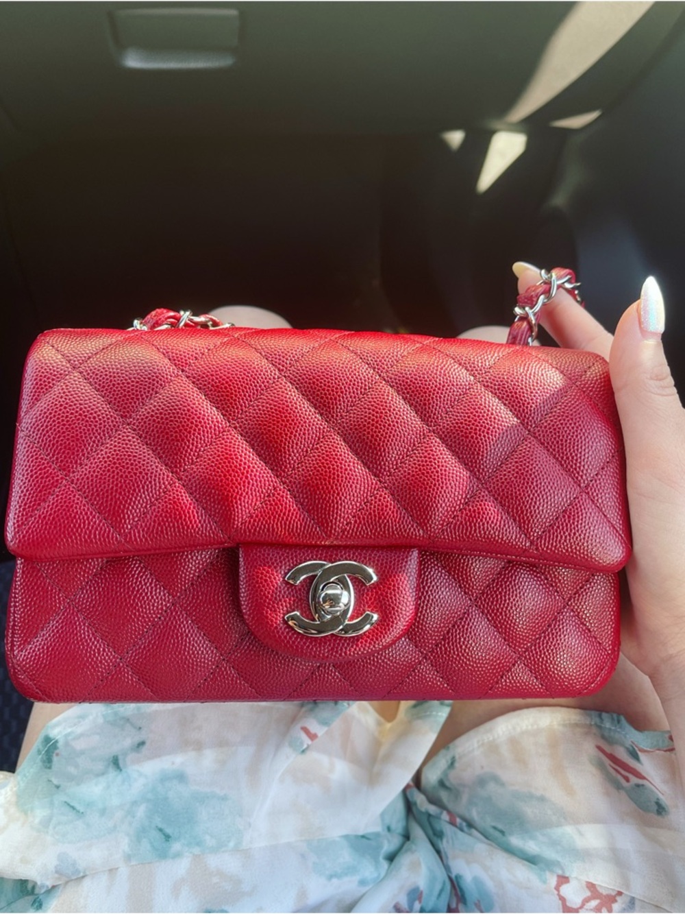 Chanel Red Caviar 17b Mini Flap Bag